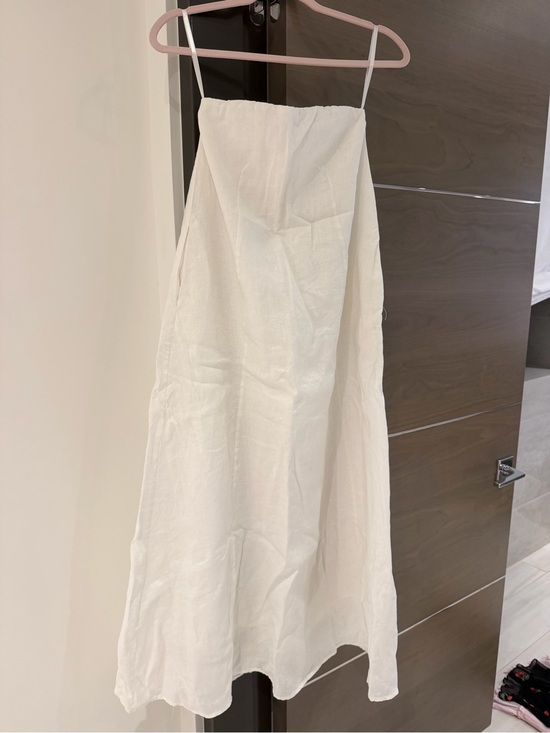 DISSH Dresses & Skirts - DISSH White Linen Smocked Strapless Dress